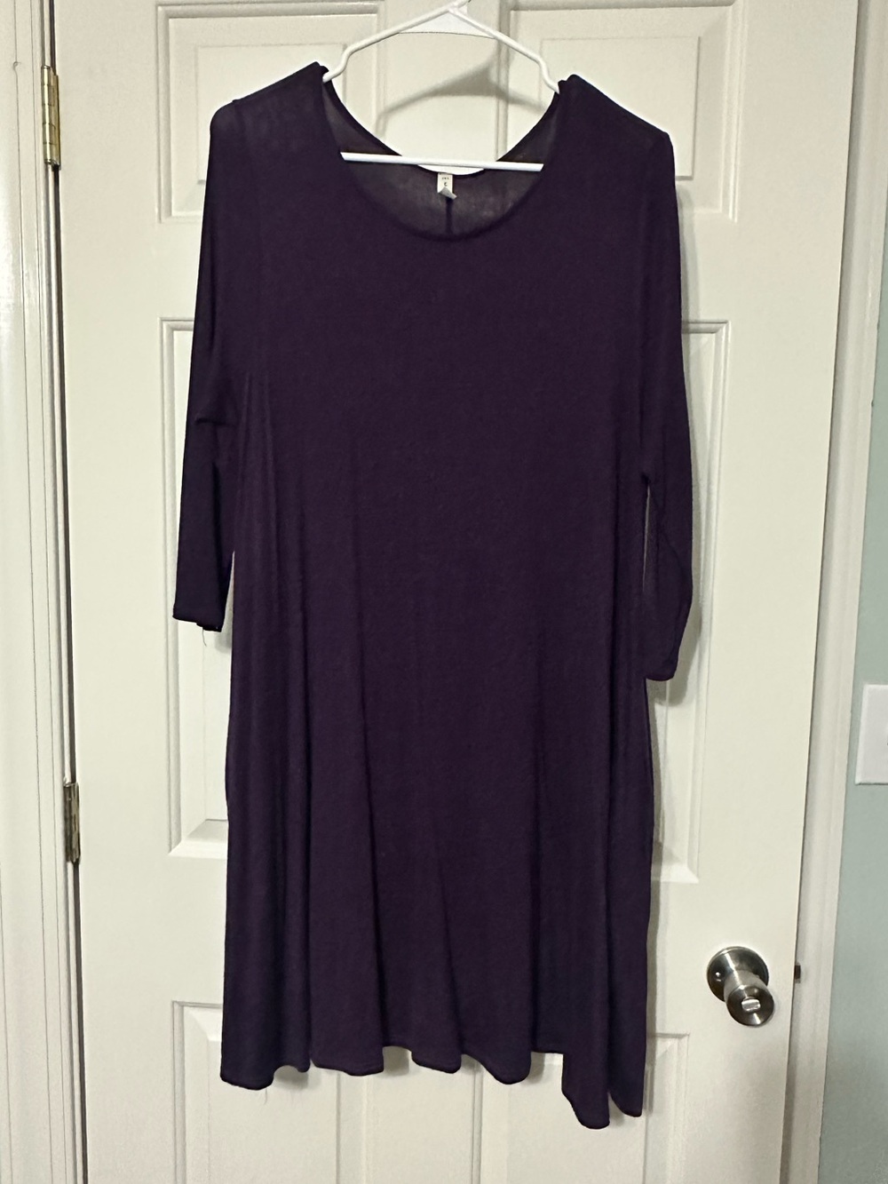 MTS Dark Purple 3/4 Sleeve Swing Dress size Large